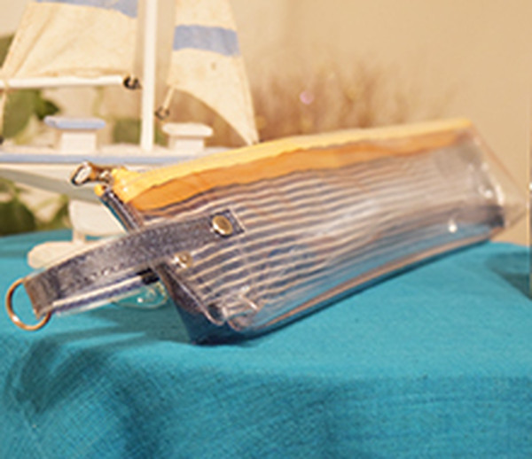 ドラムスティックケース／スケルトン デニム柄（ファスナー横開き）